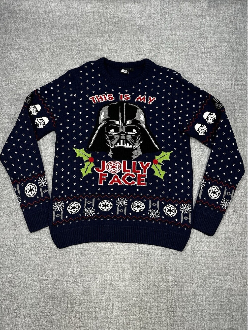 Star Wars Darth Vader Ugly Christmas Sweater “This Is My Jolly Face” Men’s L